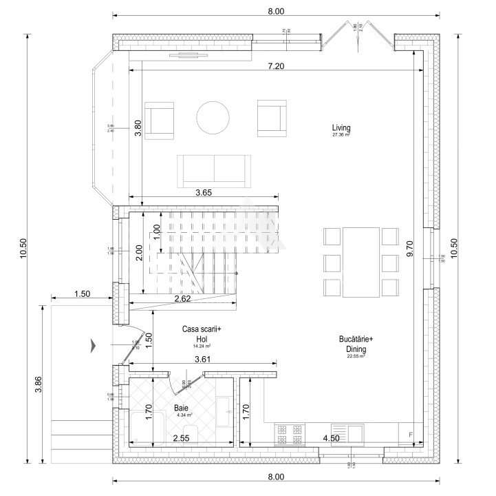 Vila superba P+1 Tunari 171mp, 4 camere, curte proprie, tigla ceramica-11