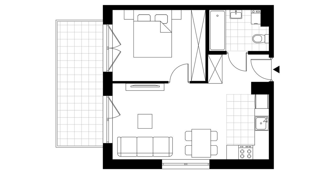 2-pokojowe mieszkanie 39m2 + balkon Bez Prowizji - Pełny obrazek: 3/8