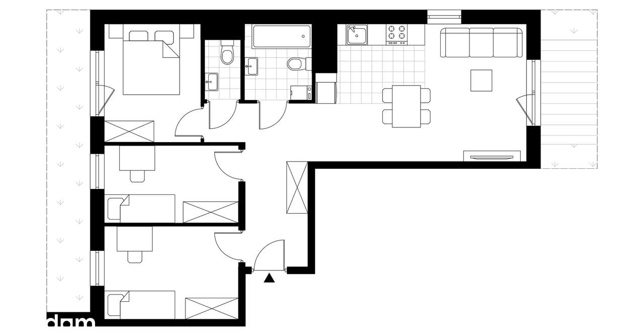 4-pokojowe mieszkanie 70m2 + ogródek Bez Prowizji - Pełny obrazek: 3/8