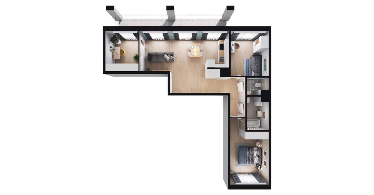 4-pokojowe mieszkanie 74m2 + loggia Bez Prowizji - Pełny obrazek: 3/9