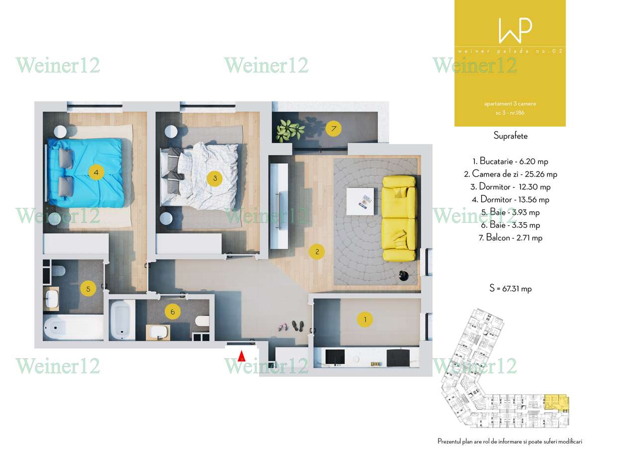 Apartament 3 camere decomandat Direct Dezvoltator Weiner Residence-13