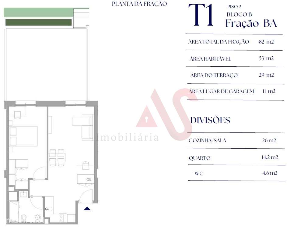 Apartamento T1 no empreendimento Costa Cabral Flats em Paranhos, Porto - Grande imagem: 5/6