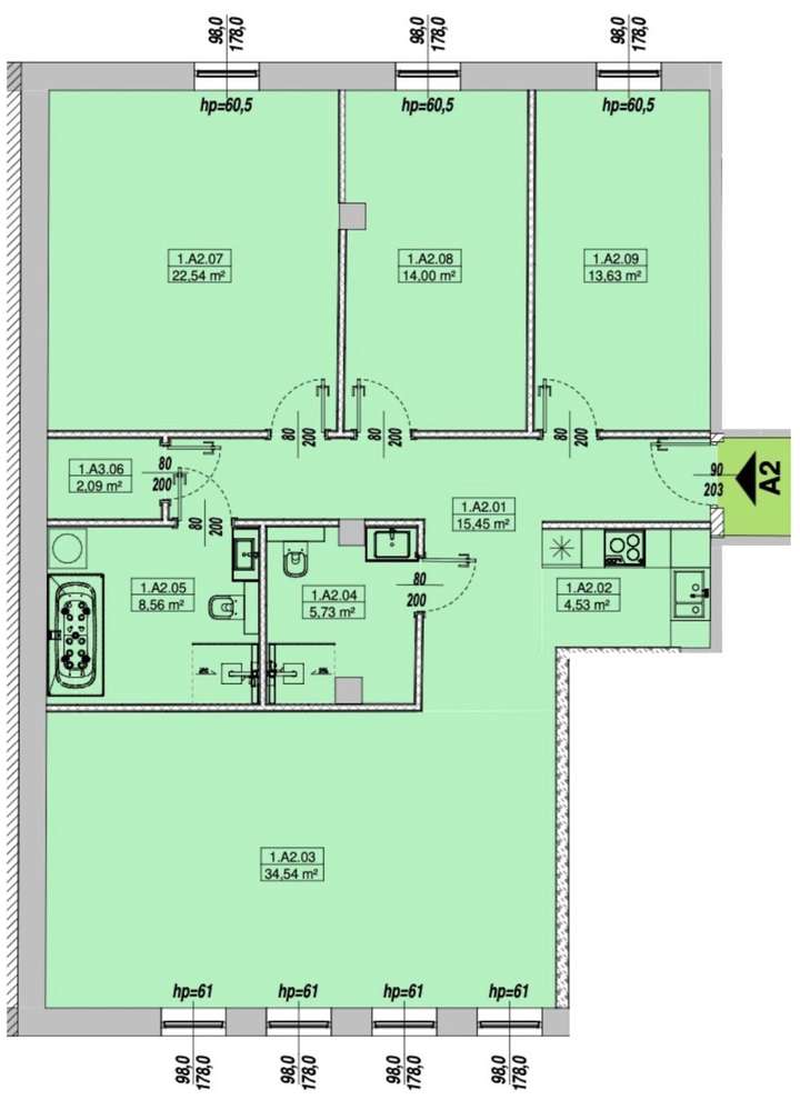 Tomasza 34, Stare Miasto, 121,07 m², 3 sypialnie - 2 łazienki, klima-3