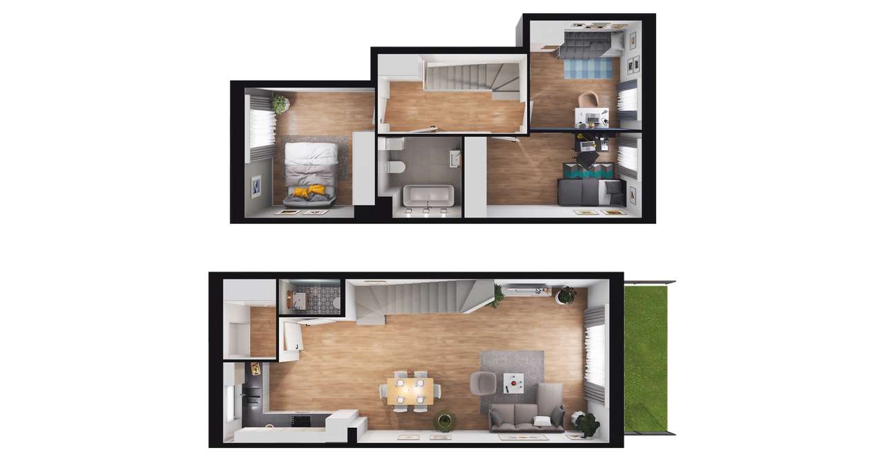 4-pokojowe mieszkanie 85m2 + ogródek Bezpośrednio - Pełny obrazek: 2/7