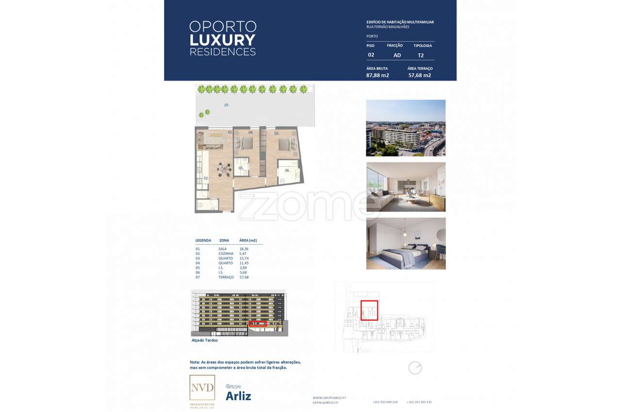 Novo empreendimento Oporto Luxury Residences - Apartamento T2 AD - Grande imagem: 2/15