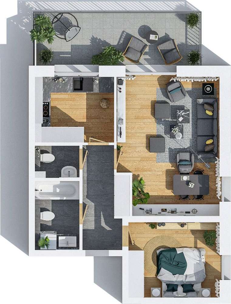 2-pokojowe mieszkanie | 49 m2 | Balkon - Pełny obrazek: 3/12