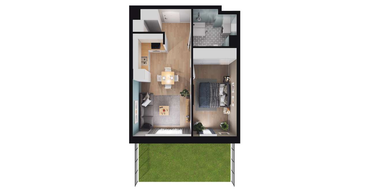 2-pokojowe mieszkanie 37m2 + ogródek Bez Prowizji - Pełny obrazek: 3/8