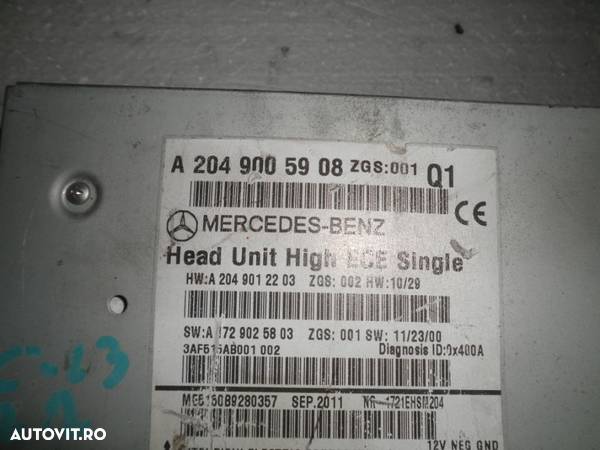 Radio CD Mercedes C Class W204 a2049005908 - 3