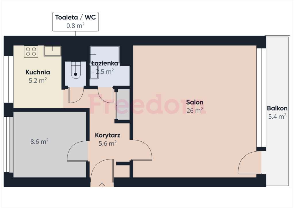 Skawina – 2 pokoje z balkonem, idealne na start ! - Pełny obrazek: 4/18