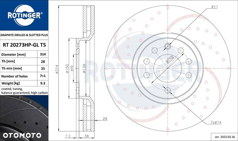 TARCZE ROTINGER VECTRA C SIGNUM 314mm PRZÓD - 2