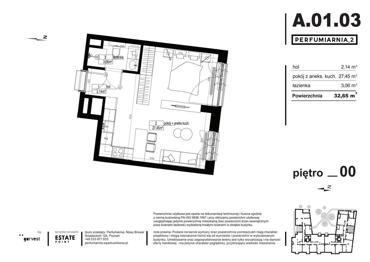Perfumiarnia 2 | mieszkanie 32,65  m² | A.01.03 - Pełny obrazek: 2/7