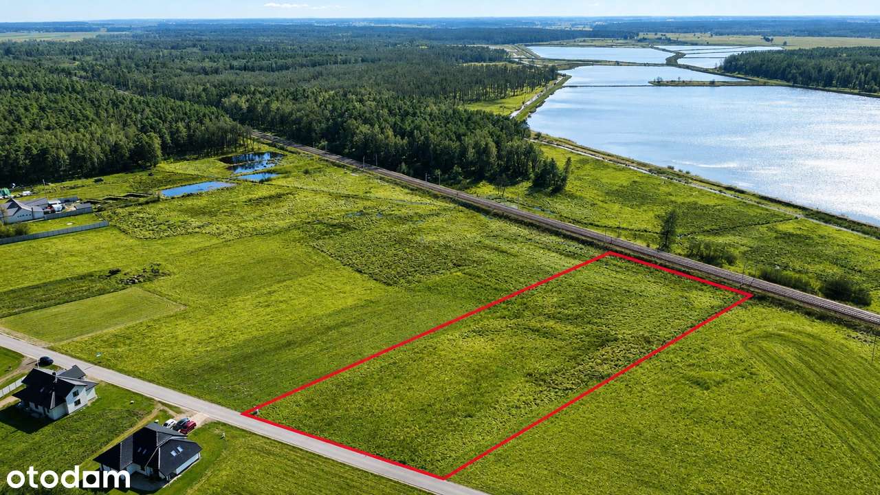 WSPANIAŁY WIDOK NA WODĘ !! Prąd - przyłącze na działce! BUDOWLANA !!-1