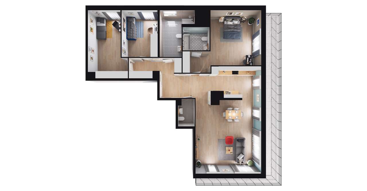 4-pokojowe mieszkanie 120m2 + taras Bez Prowizji - Pełny obrazek: 2/8