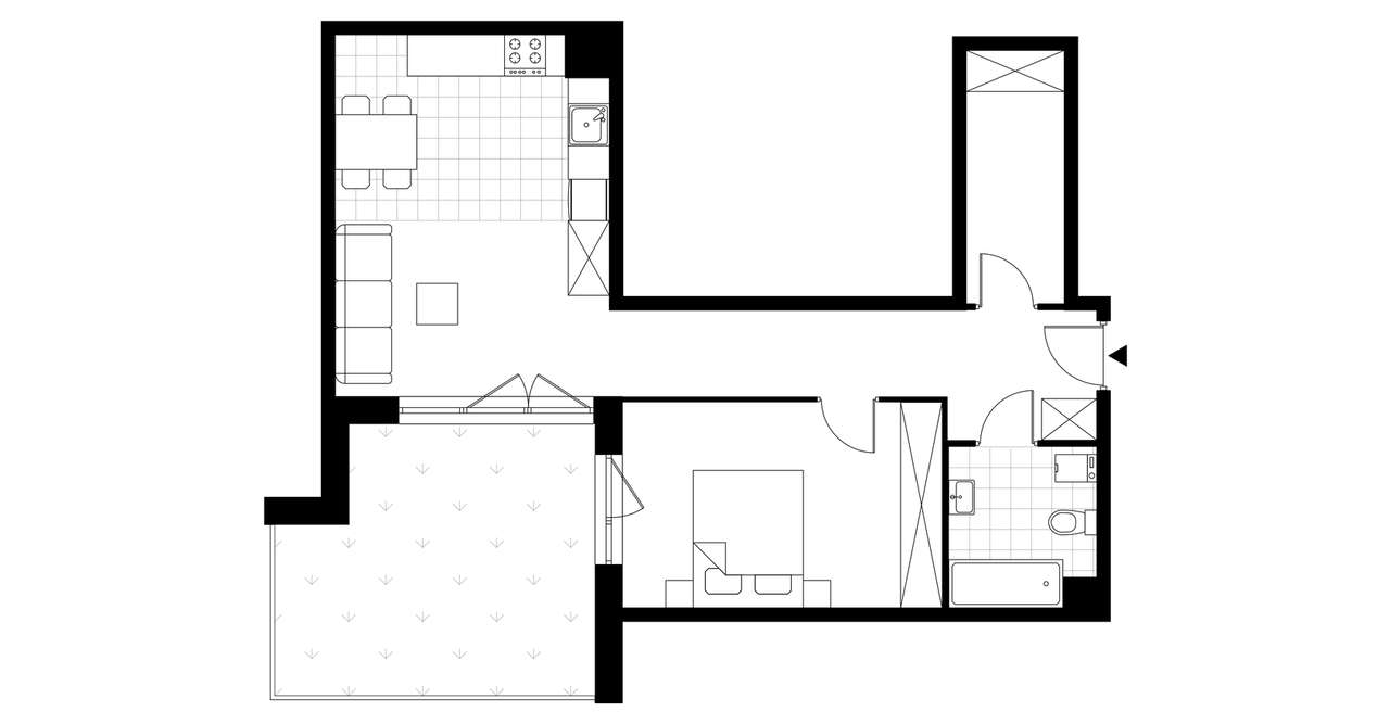 2-pokojowe mieszkanie 52m2 + ogródek - Pełny obrazek: 3/8