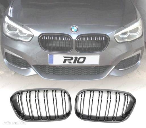 GRELHA DIANTEIRA PARA BMW F20 F21 LCI LOOK M1 PRETO BRILHANTE - 1