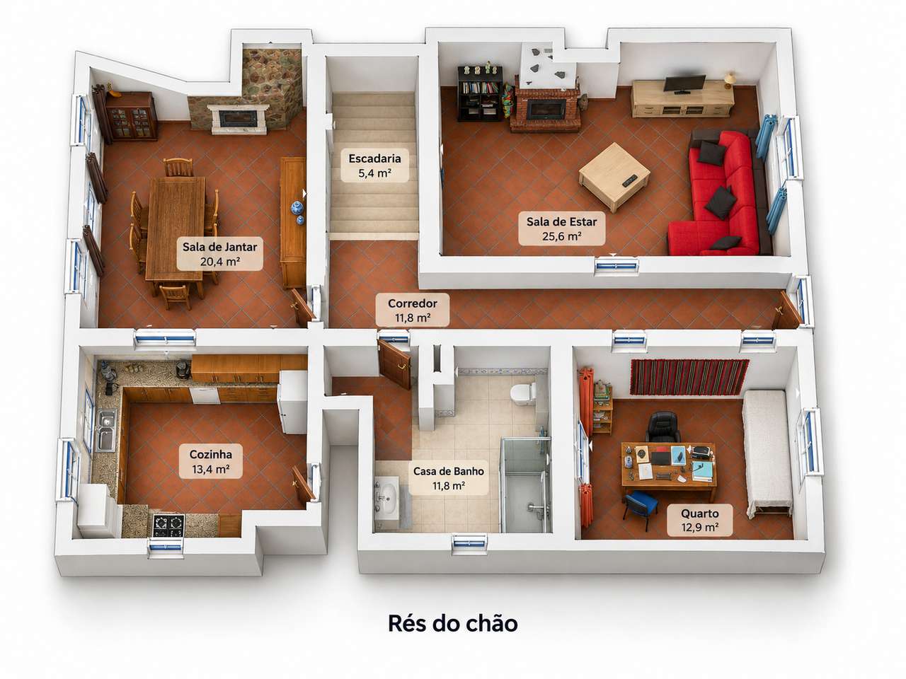 Moradia Isolada T4+2 com 245 m2 em Lote com 961 m2 na Aldeia de Nora,-24