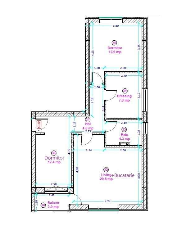 Apartament cu 3 camere decomandate etaj 1 zona Shopping City - Imagine principală: 3/10