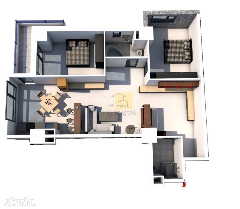 Apartament 3 camere | Zona Centrala | Etaj 3 | ID-MU006