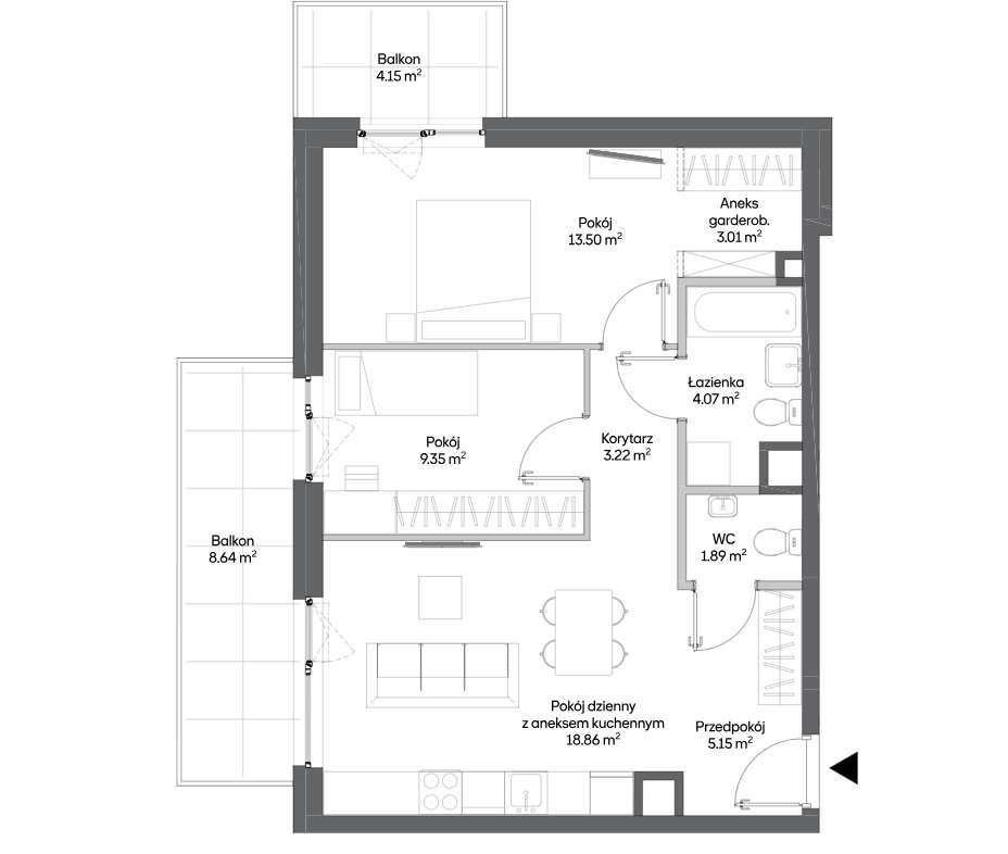 OKAZJA!••3pokoje 2balkony••Raków/Włochy••15min.do Centrum••harmonogram-7