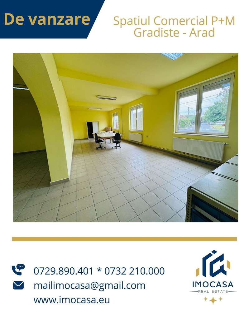 De inchiriat cladire comerciala potential P+M Gradiste Arad - Imagine principală: 1/20