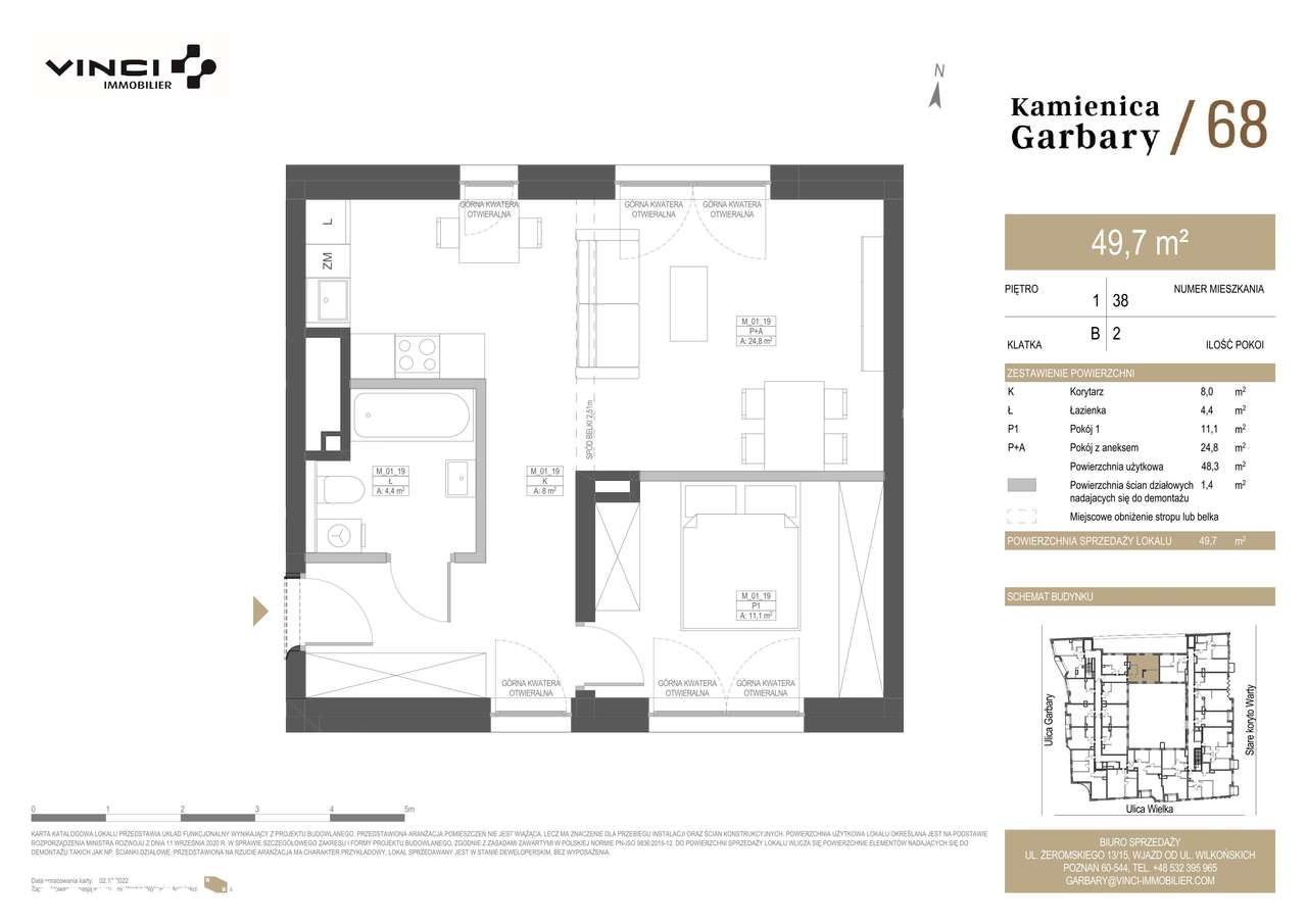 Garbary 68 | mieszkanie 2-pok. | M38 - Pełny obrazek: 2/7