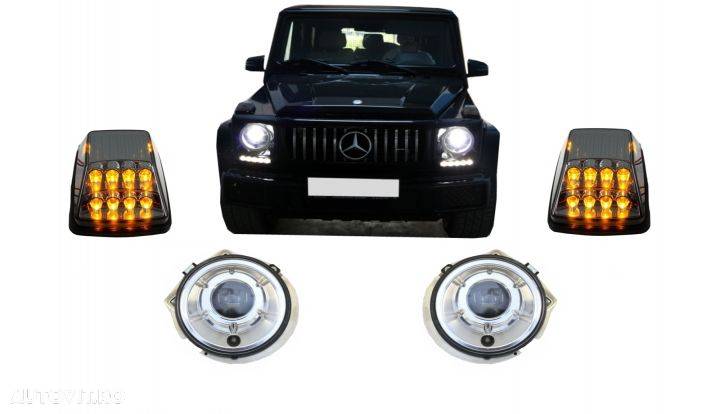 Faruri Crom si Lampi Semnalizare LED Bi-Xenon Look Tuning Mercedes-Be - 1
