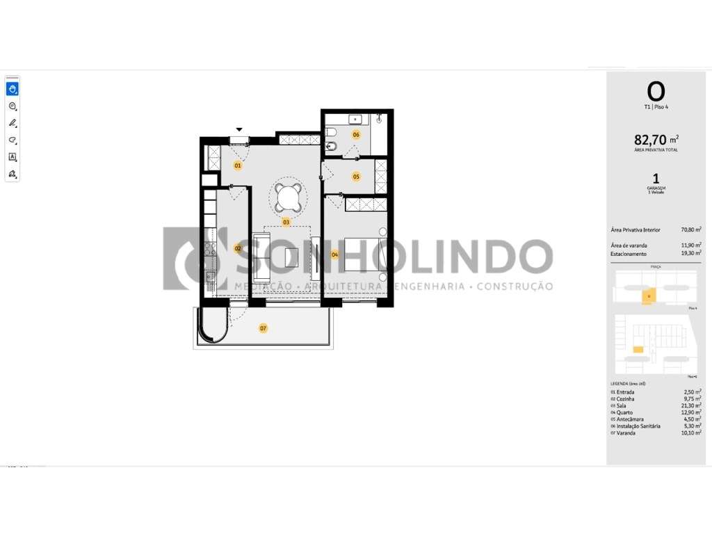 Apartamento T1 novo com varanda, exposição solar Nascente, garagem ...-27
