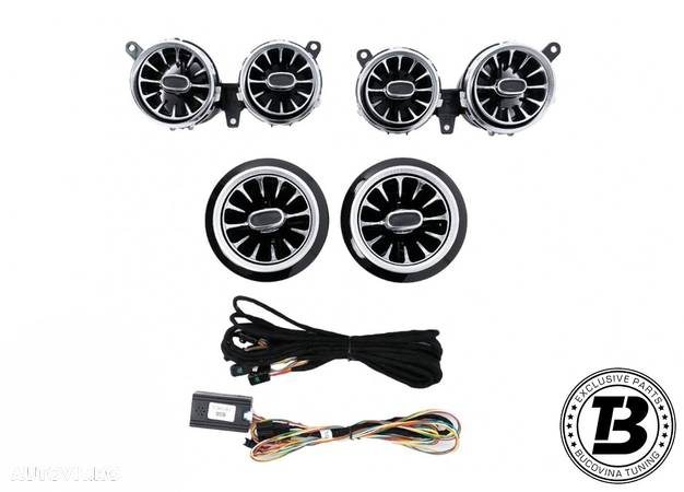 Kit Grile de Aerisire AC si Tweetere Rotative compatibile Mercedes C Class W205 Facelift - 8