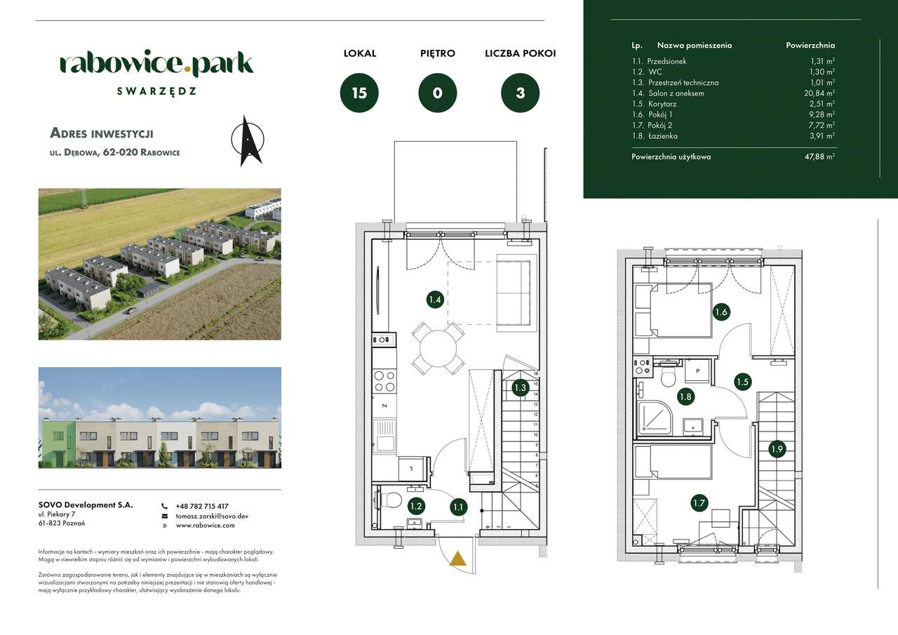 Rabowice Park Swarzędz | etap 3 | 3-pok. | 15 - Pełny obrazek: 2/7