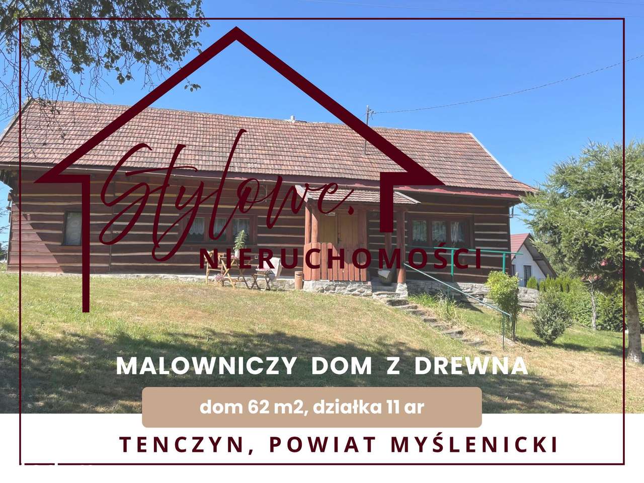 Malowniczy dom z drewna w otoczeniu natury Tenczyn – Beskid Wyspowy