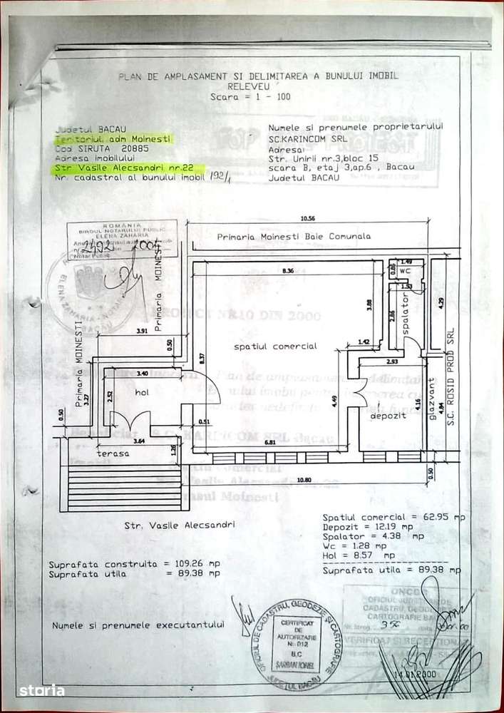 Vanzare spatiu comercial Moinesti, V. Alecsandri nr. 22 (piata)-2