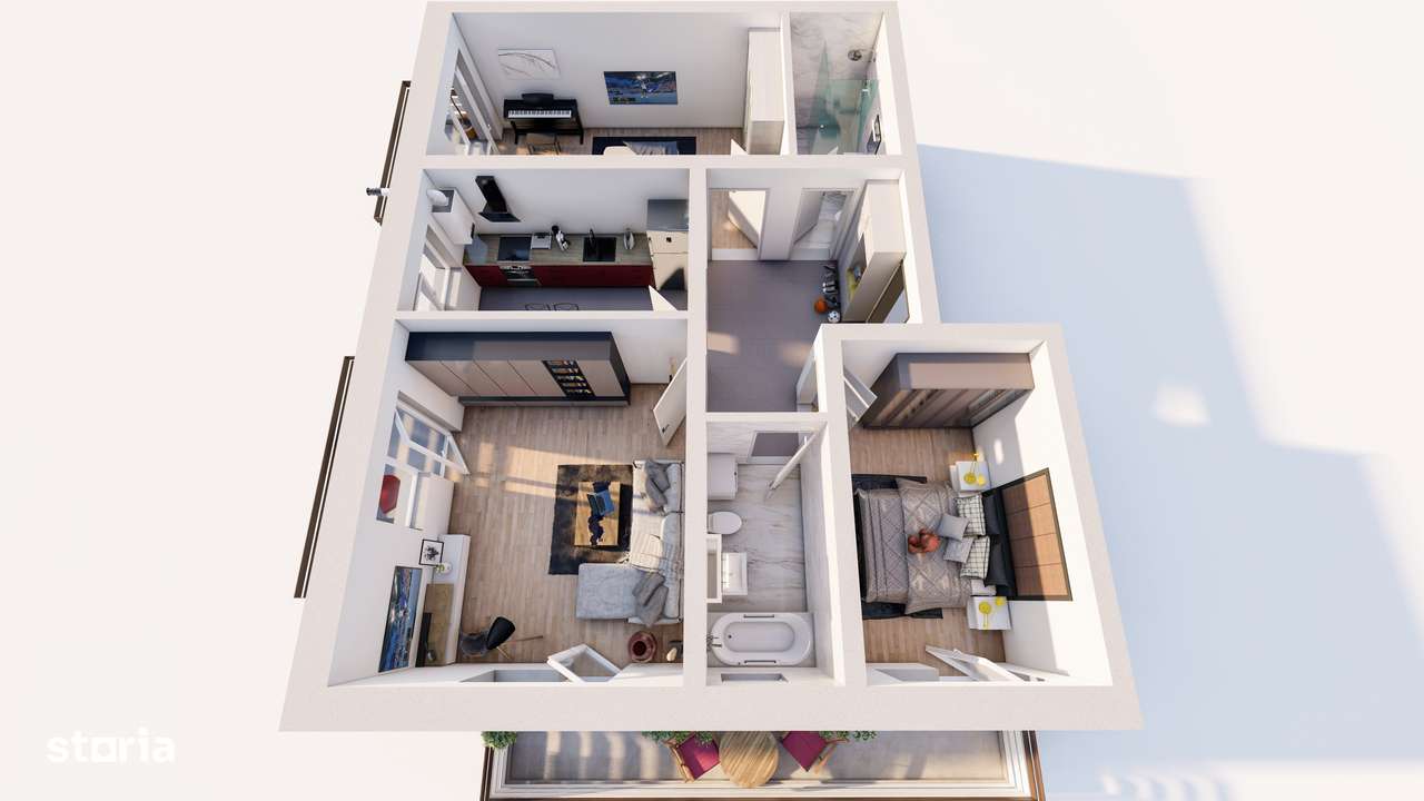 Apartament 3 camere, 77 mp, 127 480 euro, TVA inclus, DEZVOLTATOR.-3