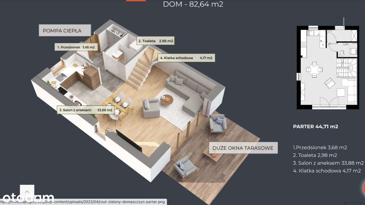 Ekologiczny dom z ogrodem, 4 pok. 2 łazienki + poddasze 44m2 - Pełny obrazek: 3/18