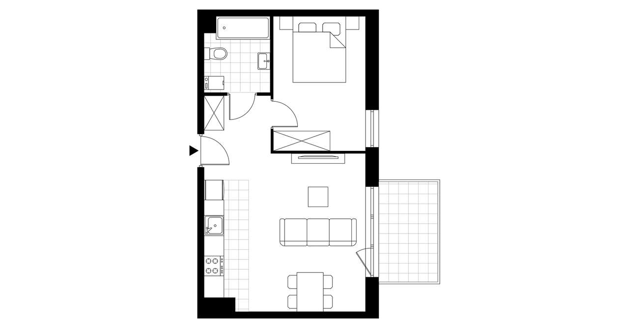 2-pokojowe mieszkanie 40m2 + balkon Bezpośrednio - Pełny obrazek: 2/8