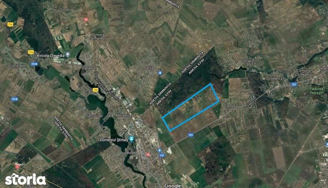 Vanzare teren Buftea, 15.32 ha, comision 0%