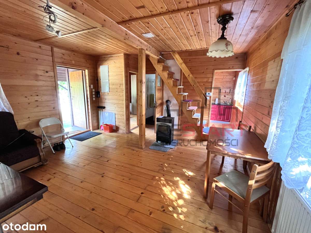 Duża działka z drewnianym domkiem całorocznym. - Pełny obrazek: 5/7
