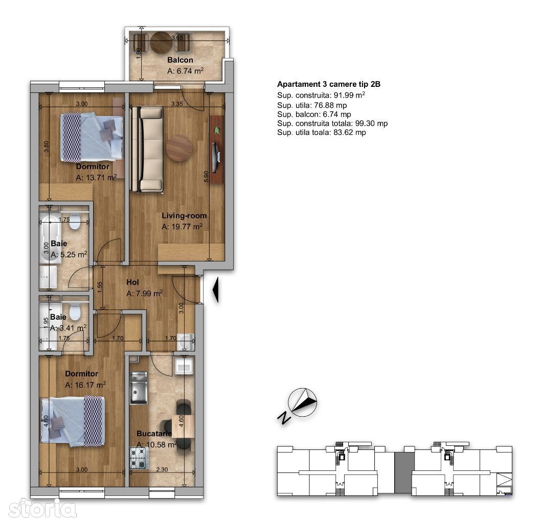 Apartament 3 cam tip 2B Regnum Residence & Spa Fundeni/ Dobroesti