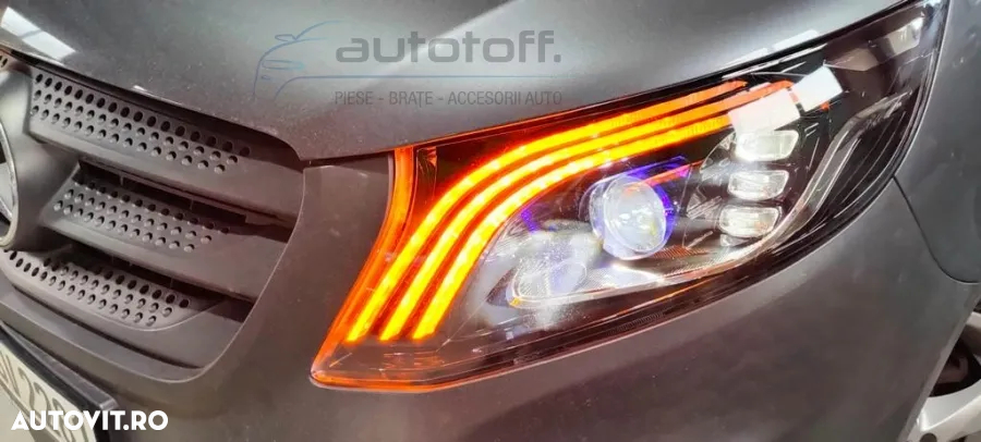 Faruri Full LED compatibil cu Mercedes Vito / V-Class W447 (2016-2020) Negru - 6