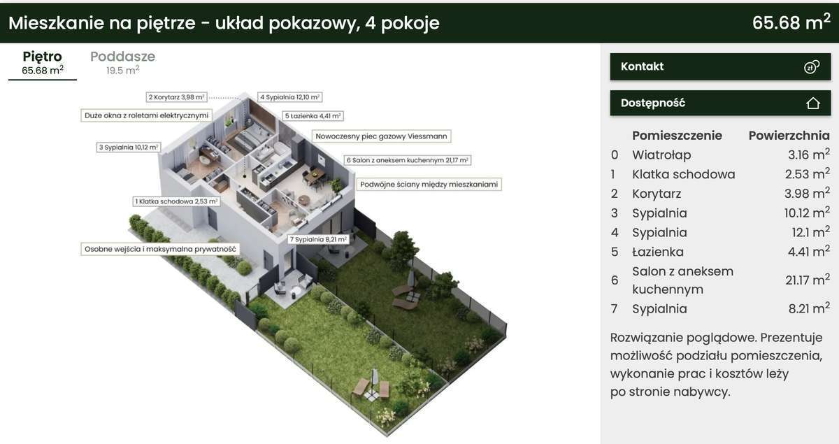 Nowoczesne mieszkanie 3-4 pok. z ogrodem*2 miejsca parkingowe w cenie - Pełny obrazek: 5/16