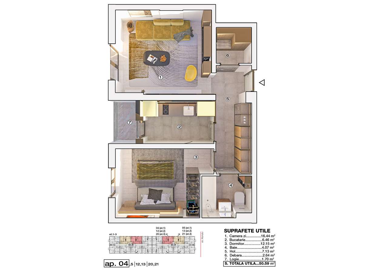 Apartament 2 camere cu incalzire in pardoseala-5