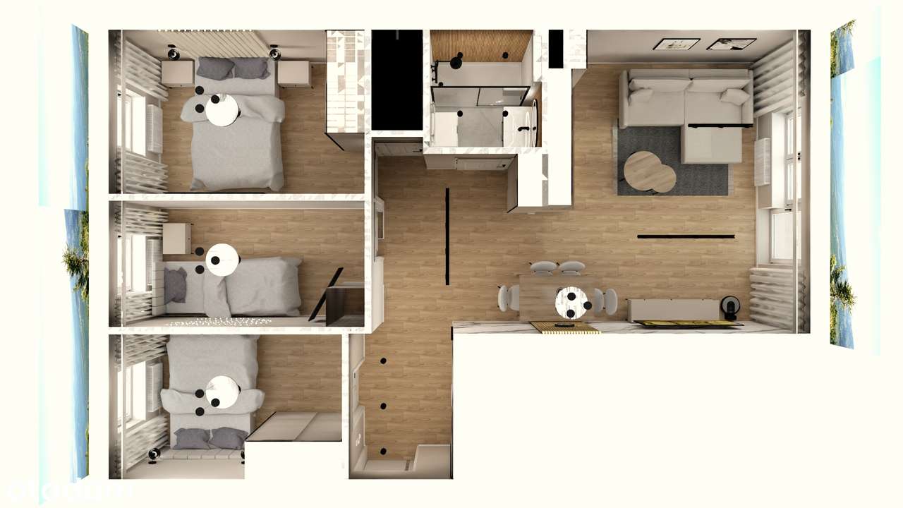 4 pokojowe mieszkanie o pow. 61,4m2 przy ul. Józefa Wybickiego.-13