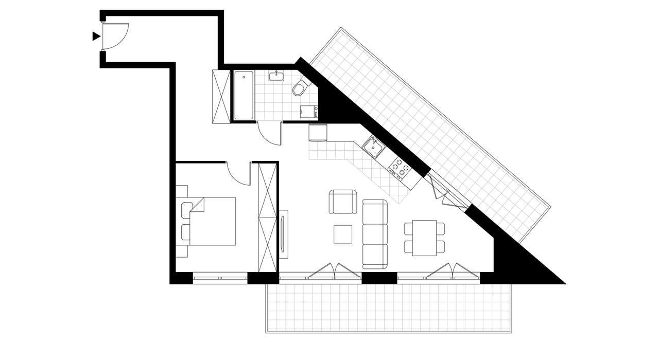 2-pokojowe mieszkanie 57m2 + 2 balkony - Pełny obrazek: 3/8