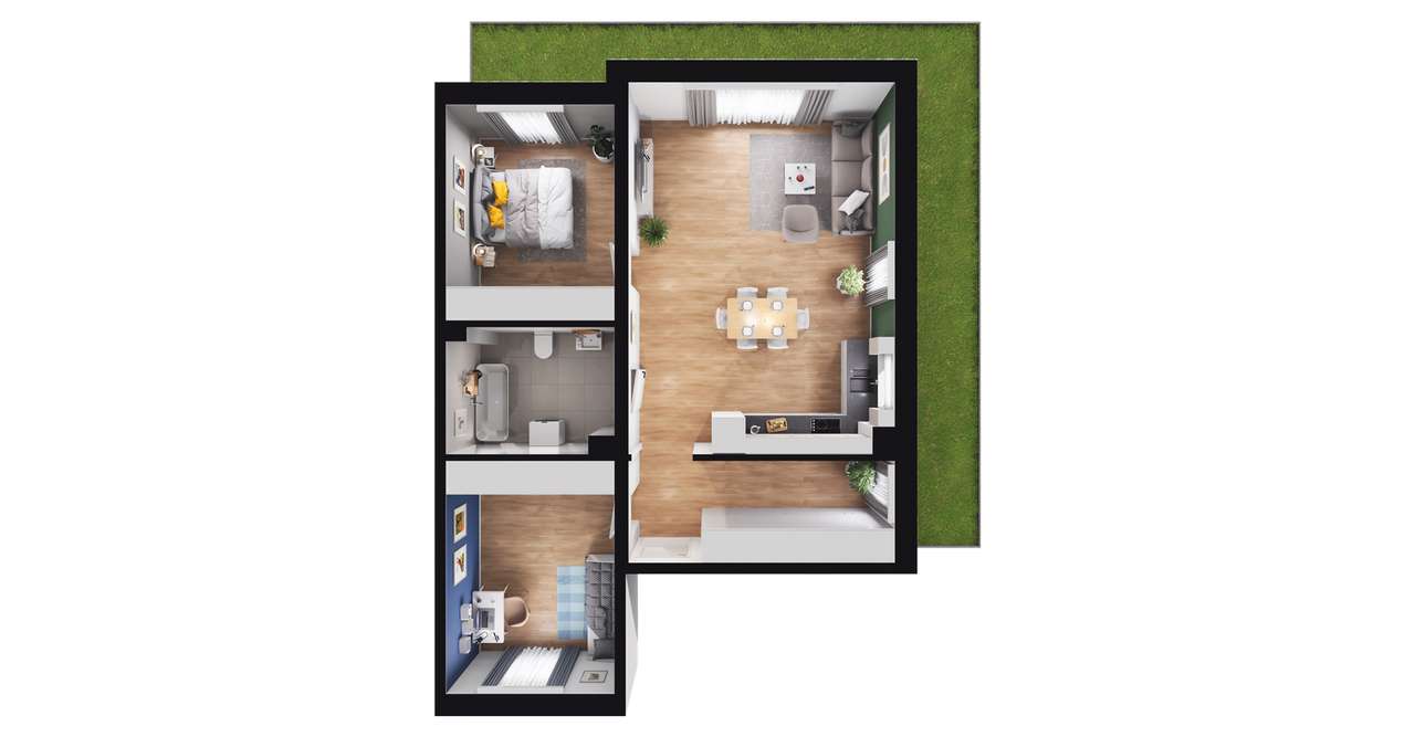 3-pokojowe mieszkanie 69m2 + ogródek Bez Prowizji - Pełny obrazek: 2/8