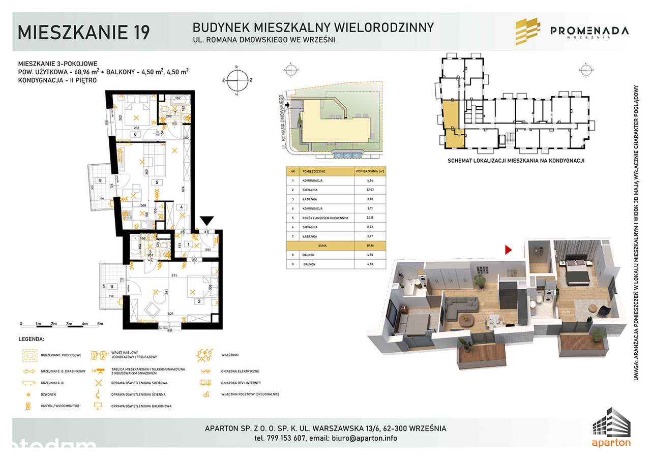 PROMENADA WRZEŚNIA, M19-ROLETY/OGRZEWANIE PODŁOGOWE W CENIE/2 BALKONY - Pełny obrazek: 2/25
