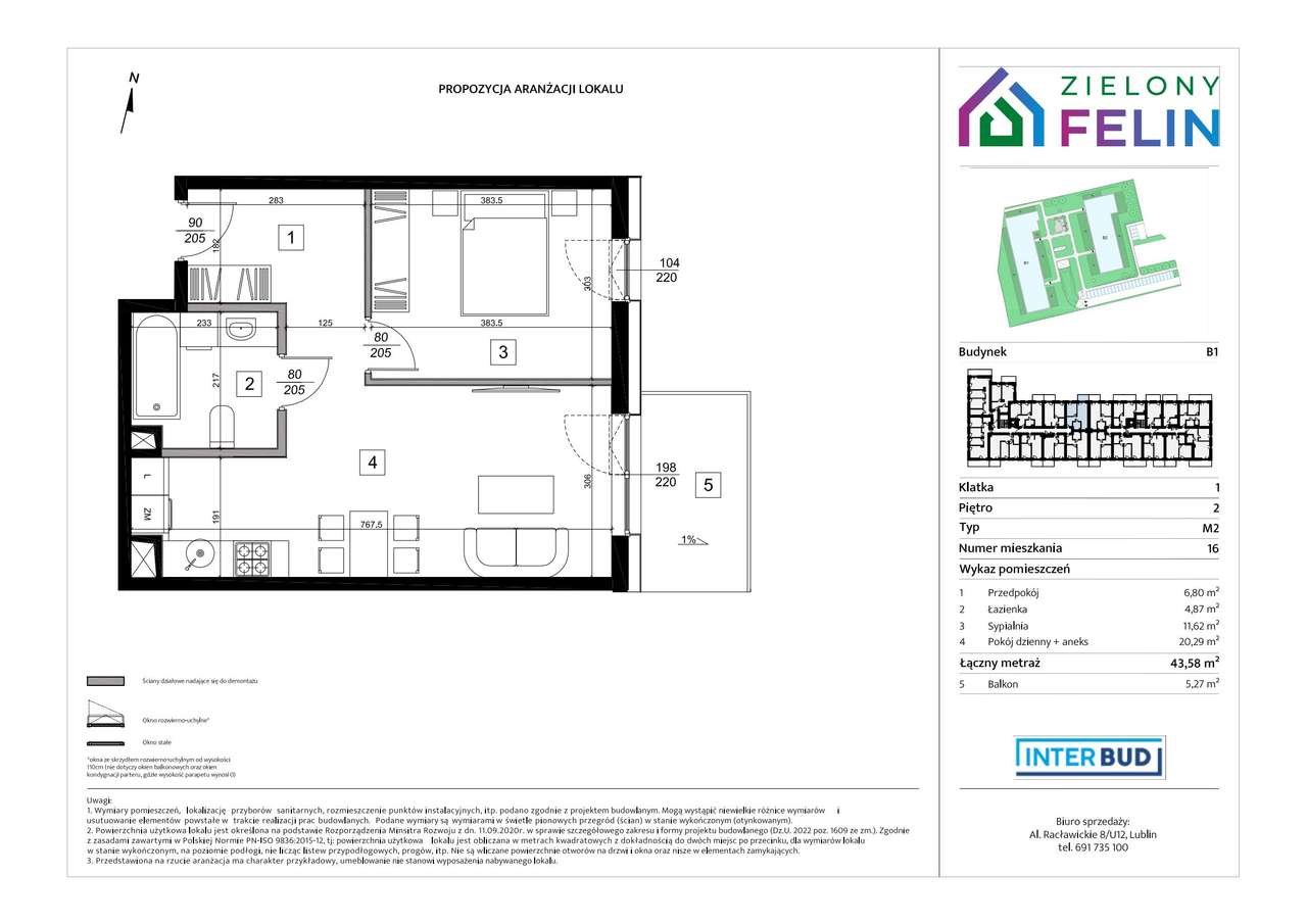 2-pokojowe mieszkanie 43m2 + balkon Bez Prowizji - Pełny obrazek: 2/9