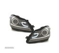 FAROIS FRONTAIS PARA MERCEDES W204 11-14 TUBE LIGHT + LED FUNDO PRETO - 1