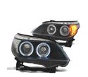 FARÓIS ANGEL EYES LED PARA BMW E60 E61 03-07 BLACK PRETO - 2