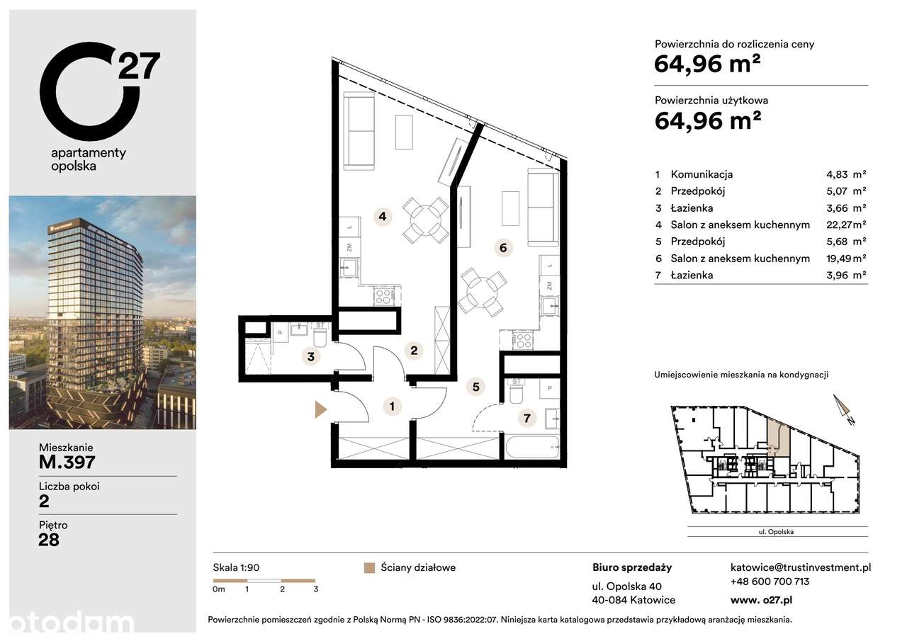 2-pokojowe mieszkanie 64m2 Bez Pośredników - Pełny obrazek: 2/10