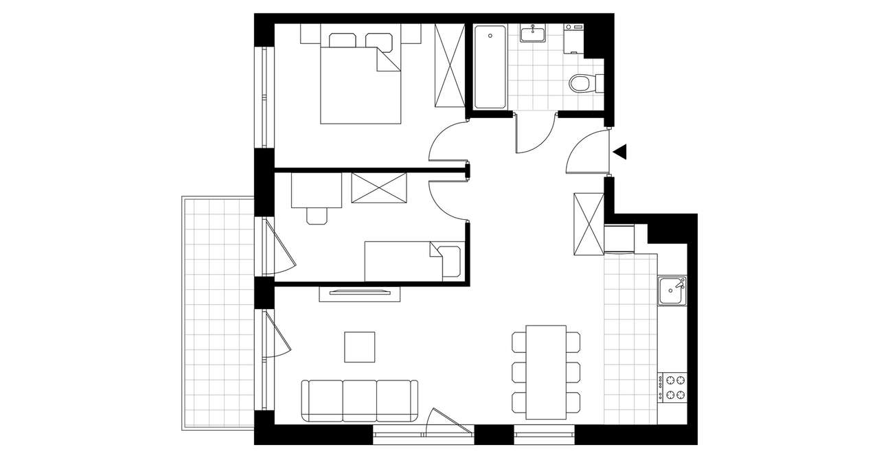 3-pokojowe mieszkanie 56m2 + balkon Bezpośrednio - Pełny obrazek: 3/8