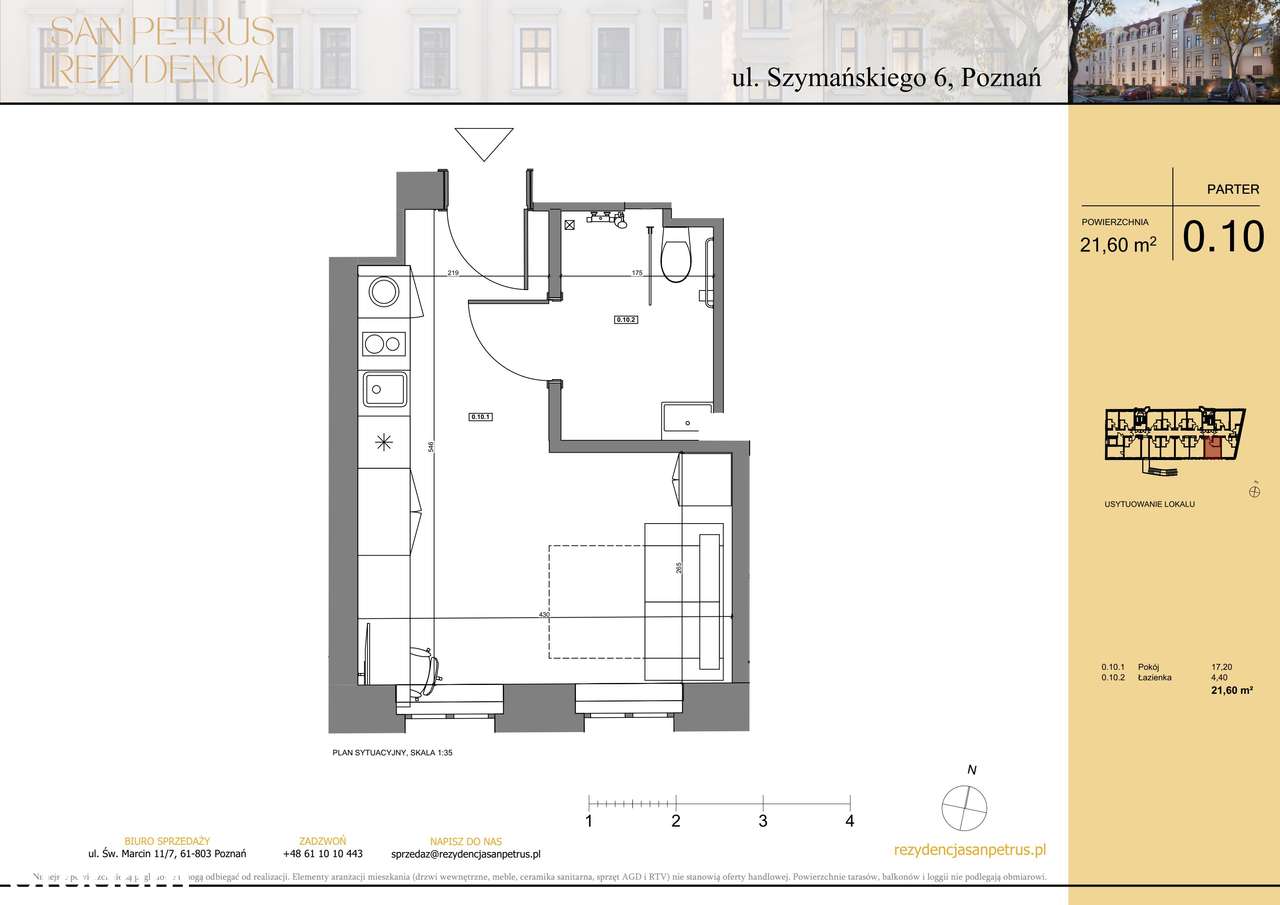 1-pokojowe mieszkanie 21m2 Bez Prowizji - Pełny obrazek: 2/7